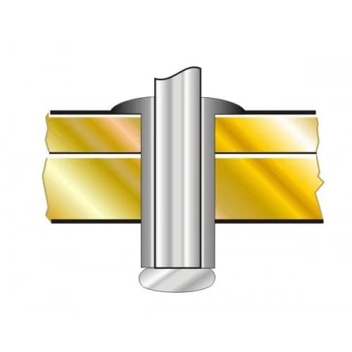 Заклепка Bralo вытяжная стальная стандартный бортик 01210003208, 3.2х8x6.5 мм.