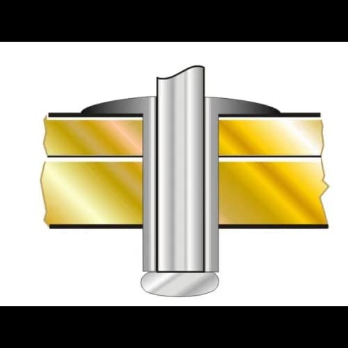 Заклепка Bralo вытяжная стальная широкий бортик 01230004006, 4х6x10 мм.