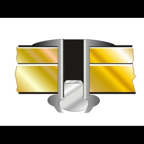 Заклепка Bralo вытяжная нержавеющая сталь широкий бортик А2 01310003210, 3.2х10x9.5 мм.