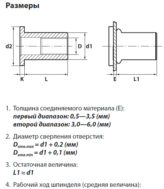 Заклепка Bralo алюминиевая резьбовая цилиндрический бортик, 11х16.5x15 мм.